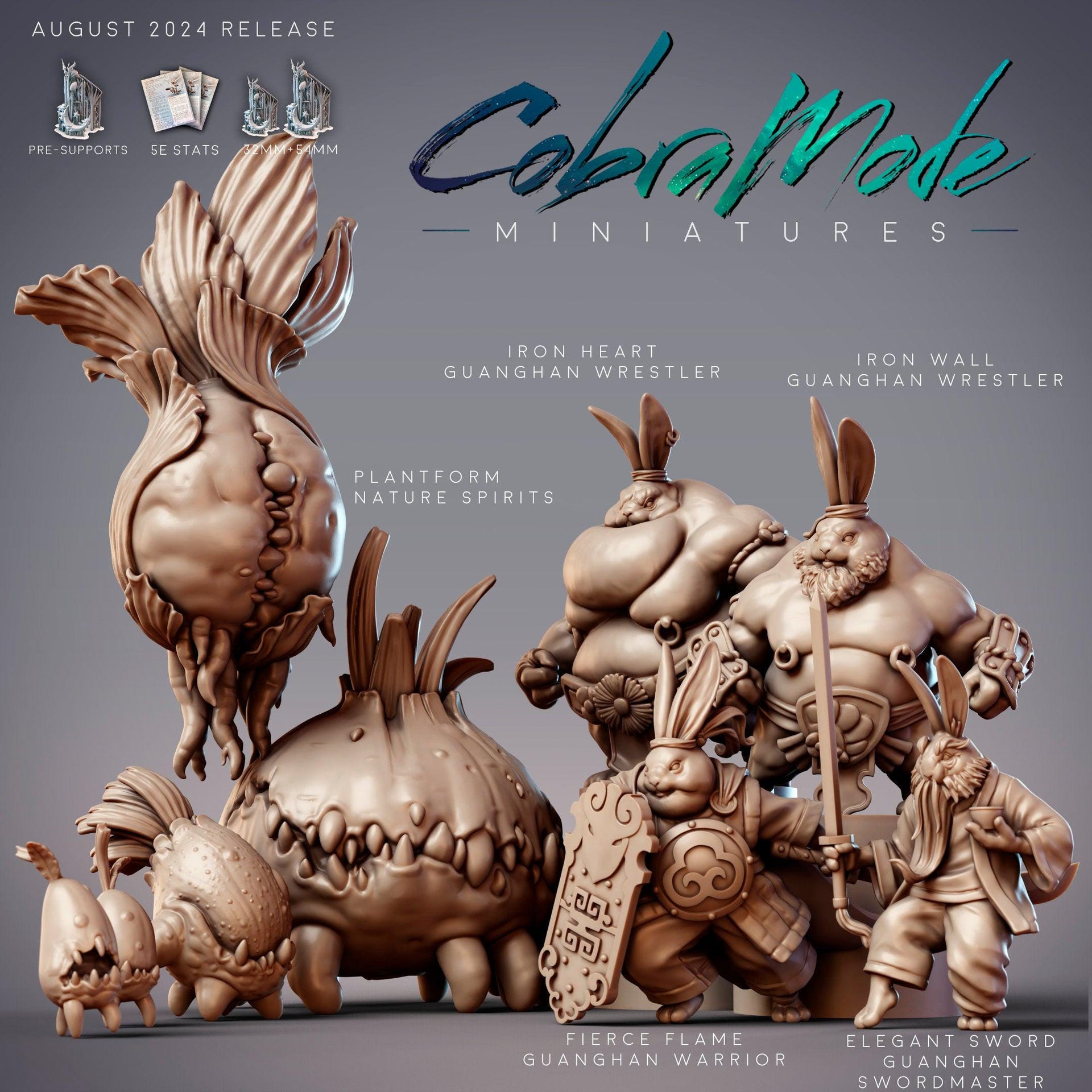 Plantform Nature Spirits, Root Vegetable Monsters - CobraMode | 28mm and 32mm | Wargaming | DnD | Tabletop Roleplaying