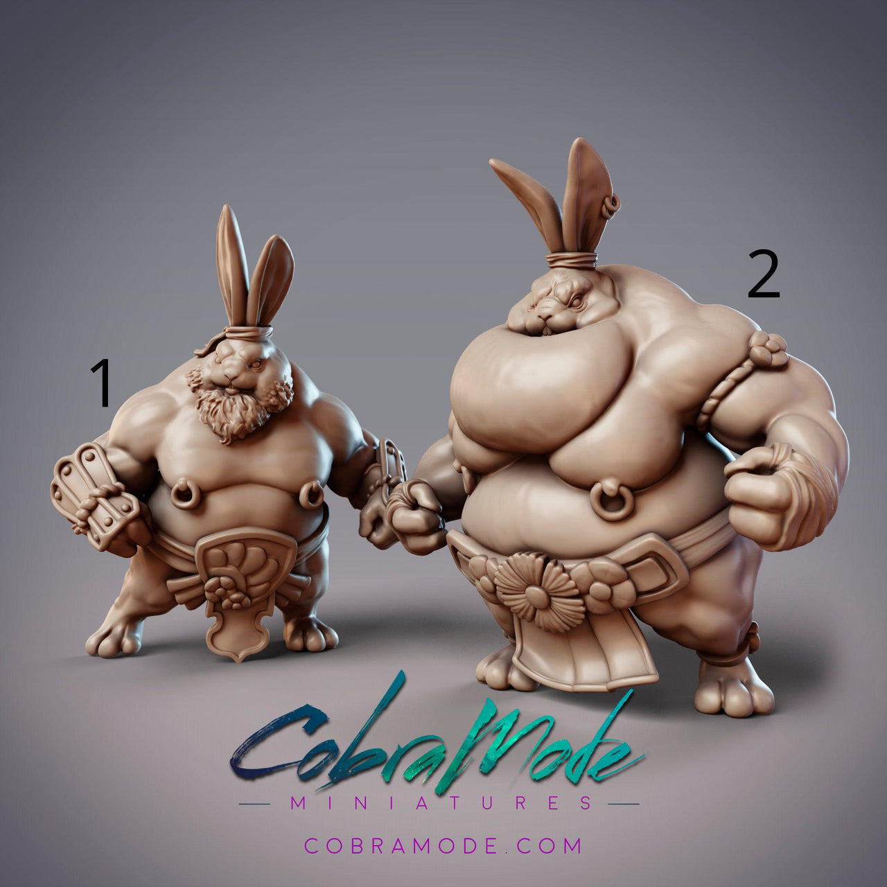 Guanghan Wrestlers Iron Heart & Iron Wall, Rabbit Brawlers - CobraMode | 28mm and 32mm | Wargaming | DnD | Tabletop Roleplaying
