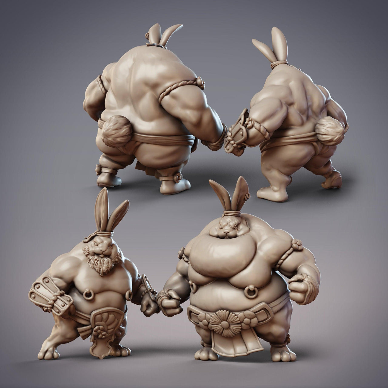 Guanghan Wrestlers Iron Heart & Iron Wall, Rabbit Brawlers - CobraMode | 28mm and 32mm | Wargaming | DnD | Tabletop Roleplaying