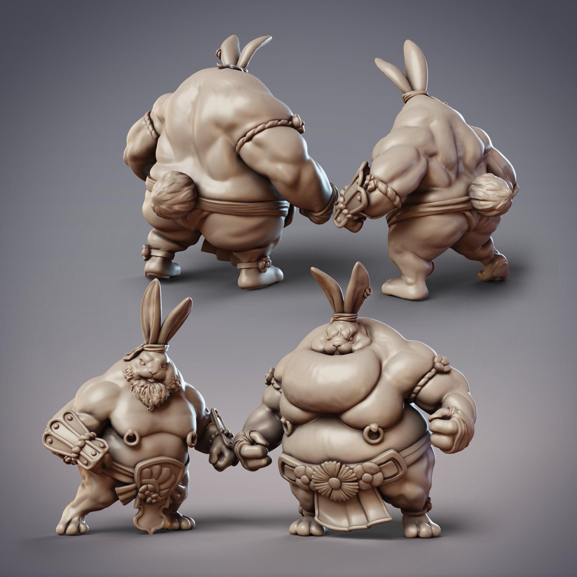 Guanghan Wrestlers Iron Heart & Iron Wall, Rabbit Brawlers - CobraMode | 28mm and 32mm | Wargaming | DnD | Tabletop Roleplaying