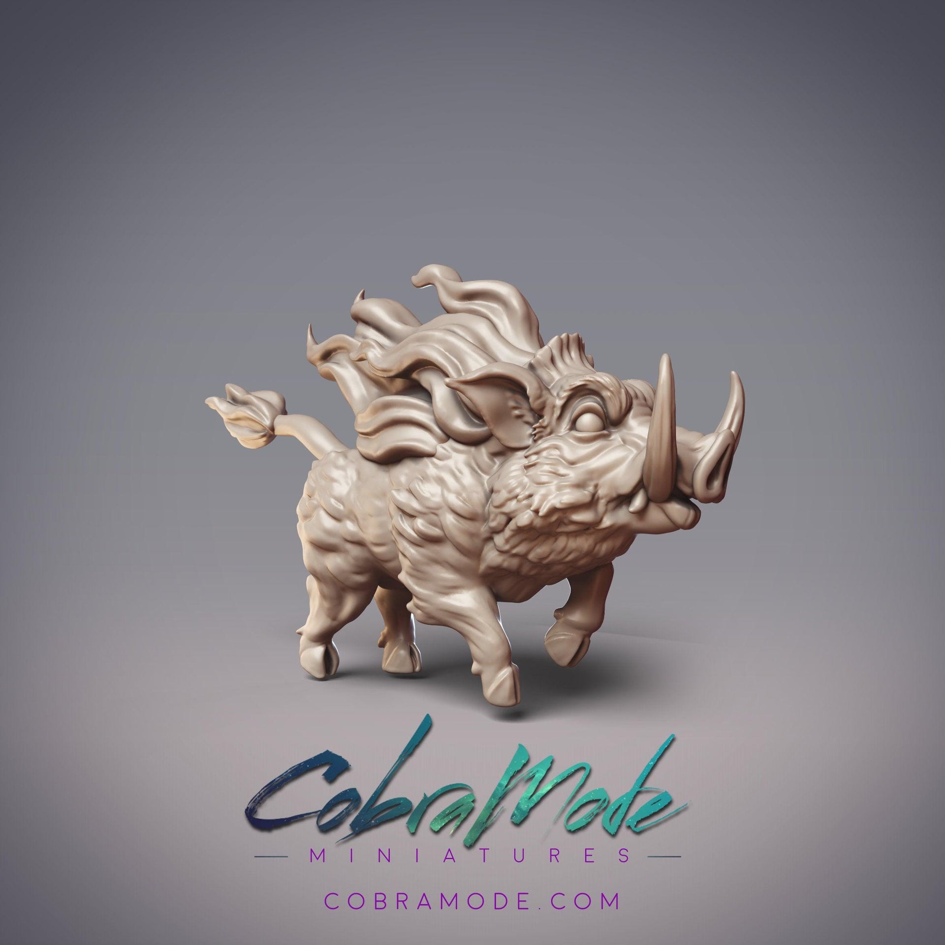 Gorlag Firepig, Fire Elemental Boar - CobraMode | 28mm and 32mm | Wargaming | DnD | Tabletop Roleplaying