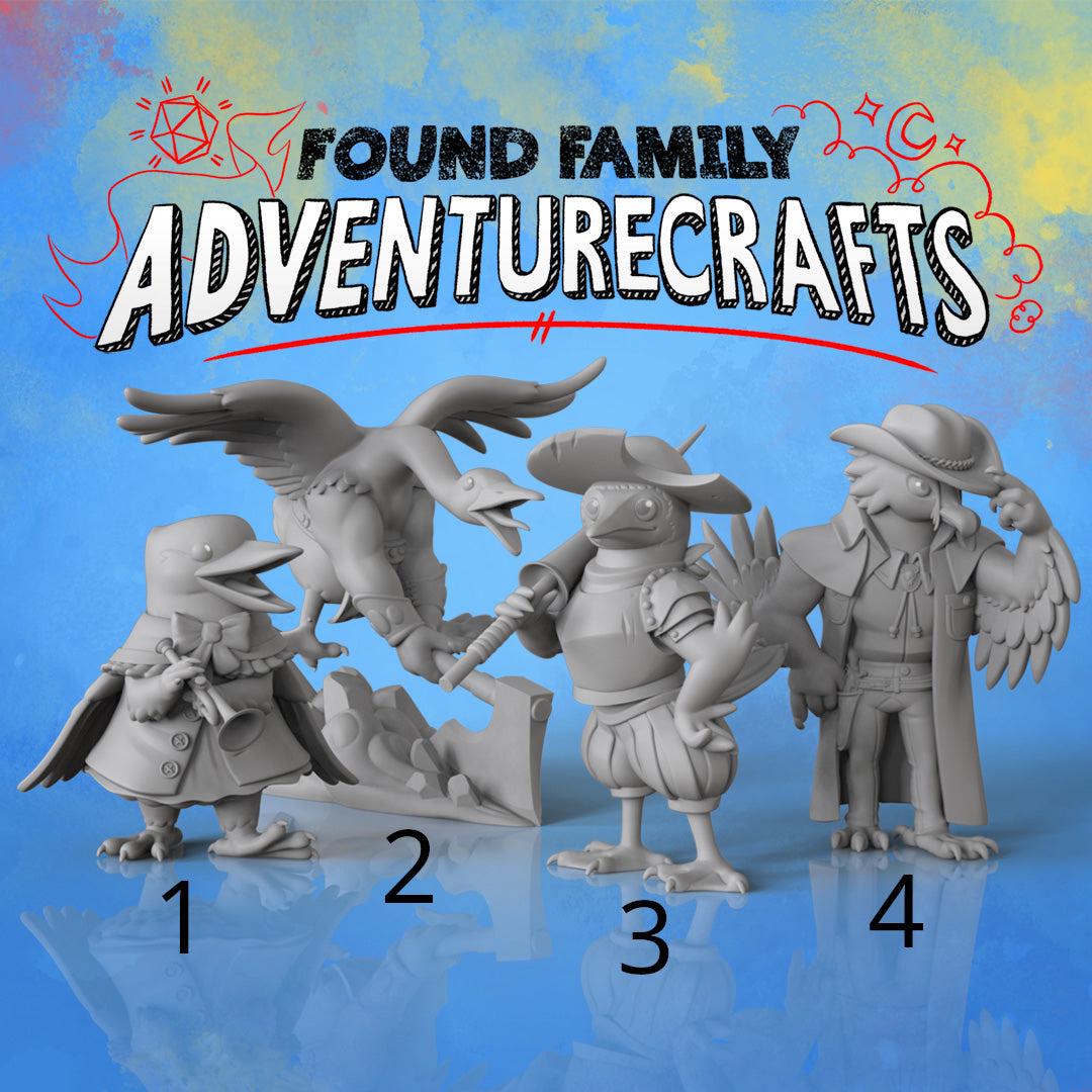 Birdfolk Adventurers - Found Family Adventurecrafts | 28mm and 32mm | Wargaming | DnD | Tabletop Roleplaying