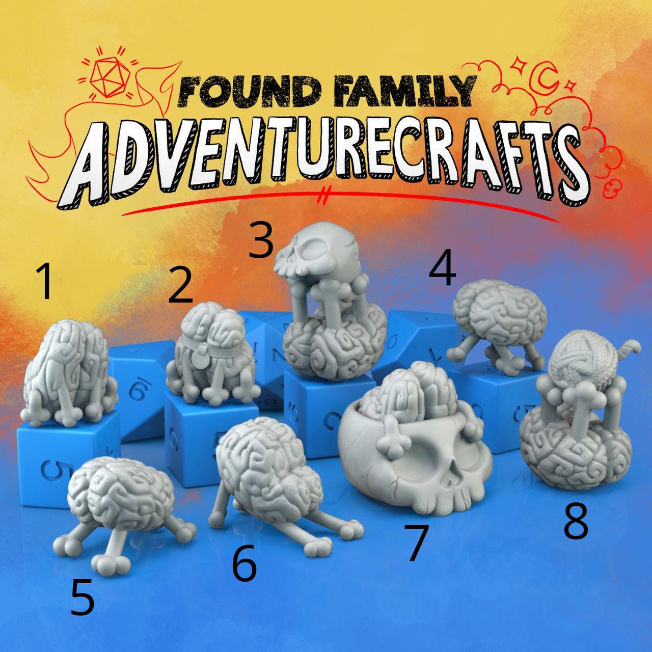 cute intellect devourers, Brain Puppies - Found Family Adventurecrafts | 28mm and 32mm | Wargaming | DnD | Tabletop Roleplaying