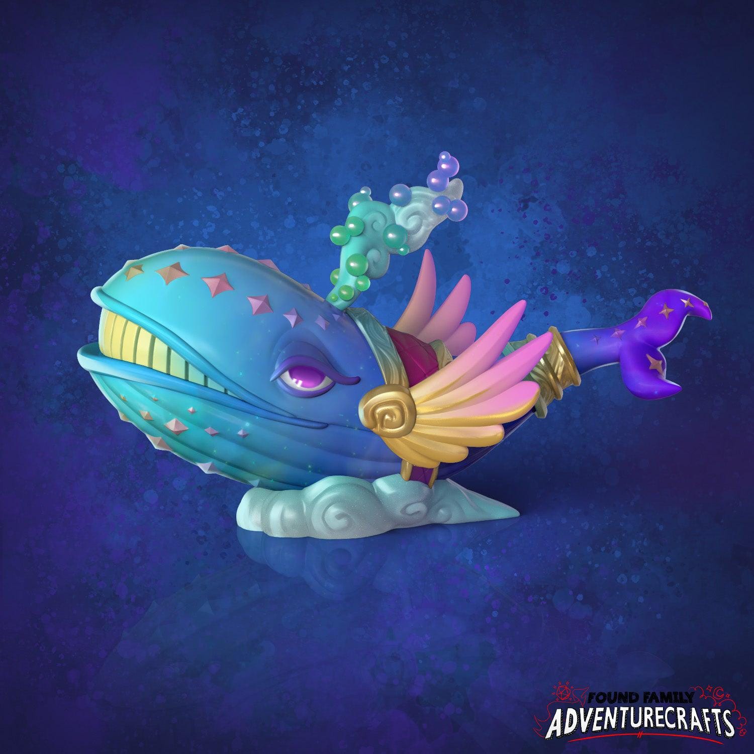 Astral Space Whale, Giant Hollow Whale - Found Family Adventurecrafts | 28mm and 32mm | Wargaming | DnD | Tabletop Roleplaying