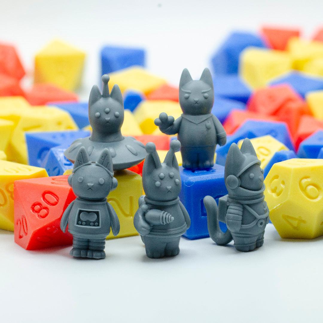 Scifi Peanut Cats, Cartoon Cat Adventurers - Found Family Adventurecrafts | 28mm and 32mm | Wargaming | DnD | Tabletop Roleplaying