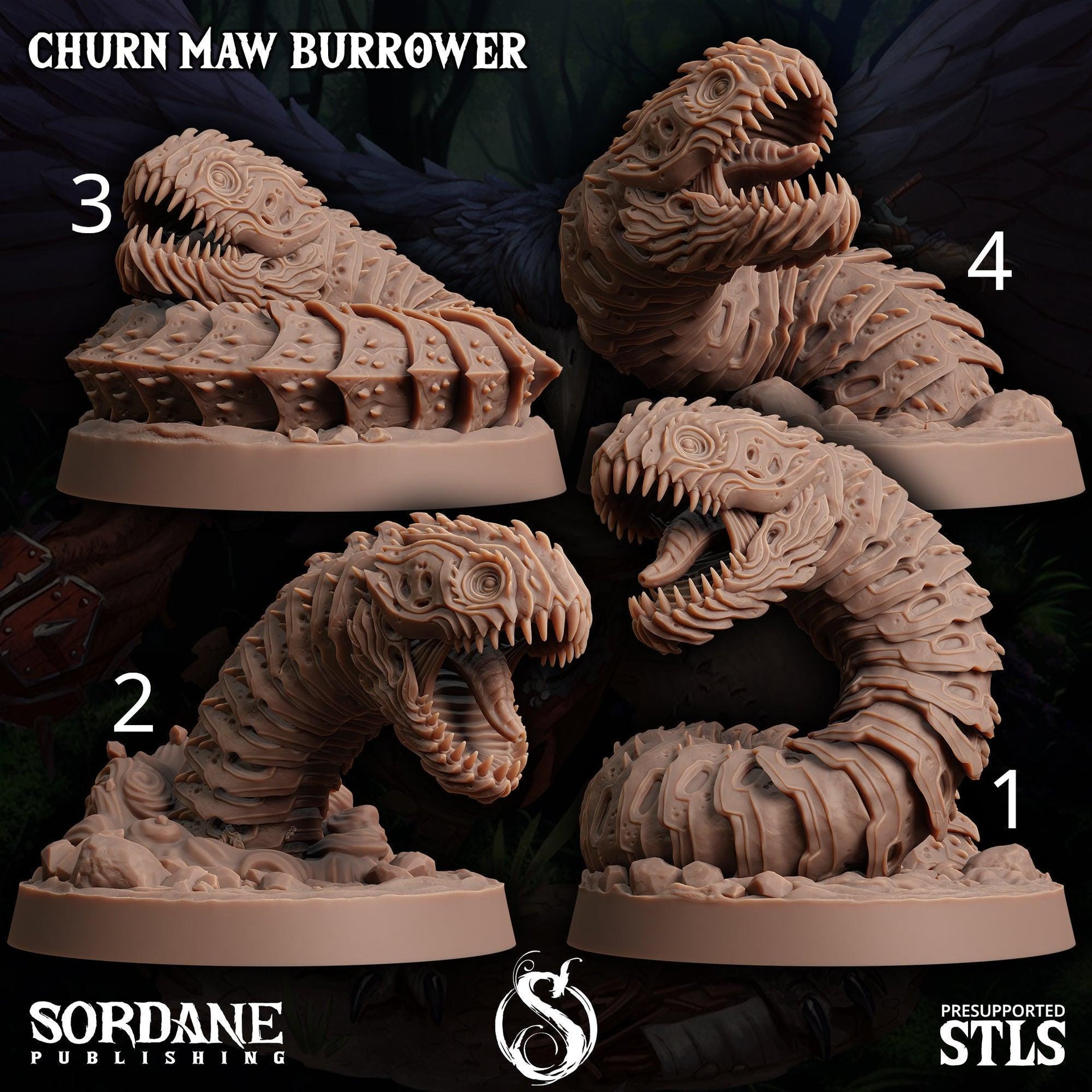 Churn Maw Burrower - Sordane Publishing | 28mm and 32mm | Wargaming | DnD | Tabletop Roleplaying