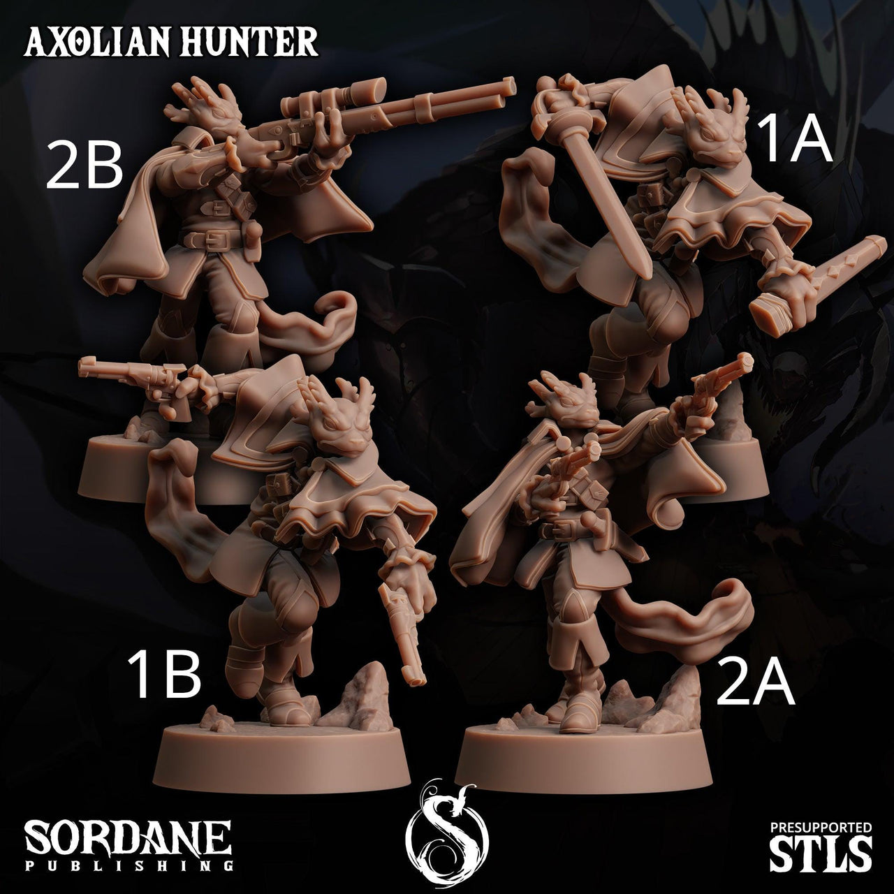 Axolian Hunter, Axolotl Folk Rogue - Sordane Publishing | 28mm and 32mm | Wargaming | DnD | Tabletop Roleplaying