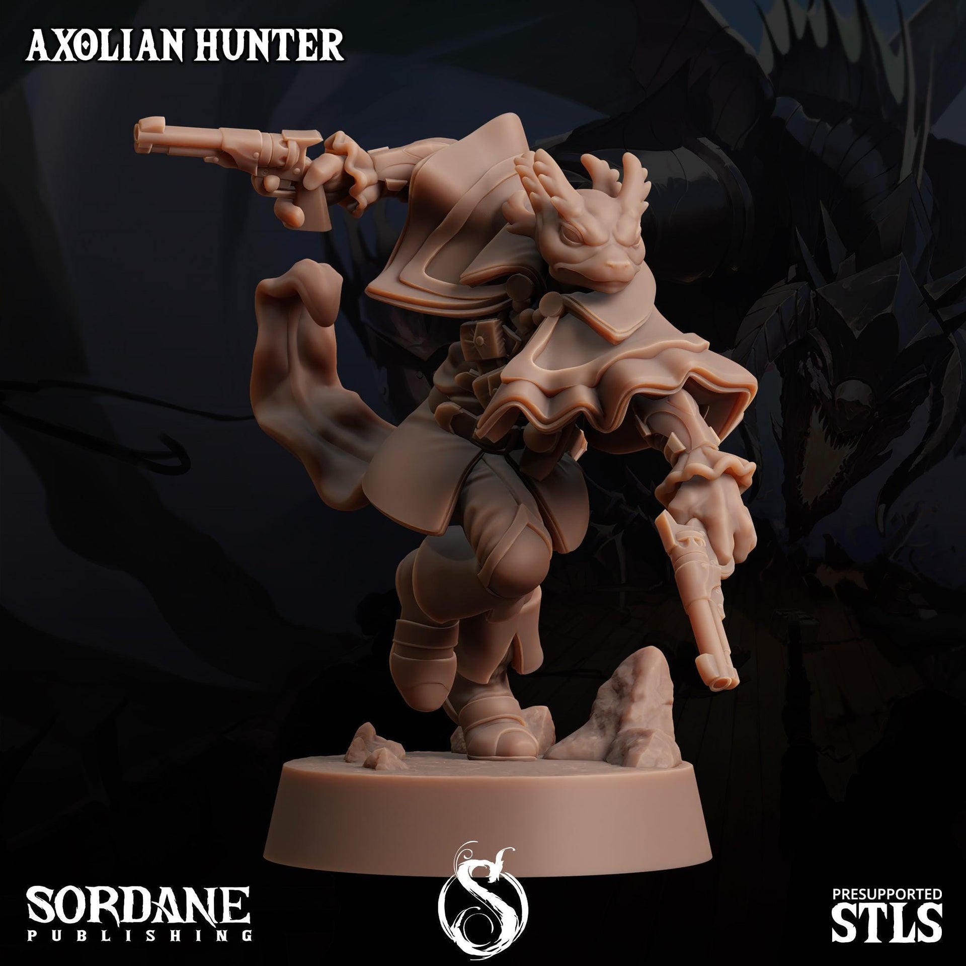 Axolian Hunter, Axolotl Folk Rogue - Sordane Publishing | 28mm and 32mm | Wargaming | DnD | Tabletop Roleplaying