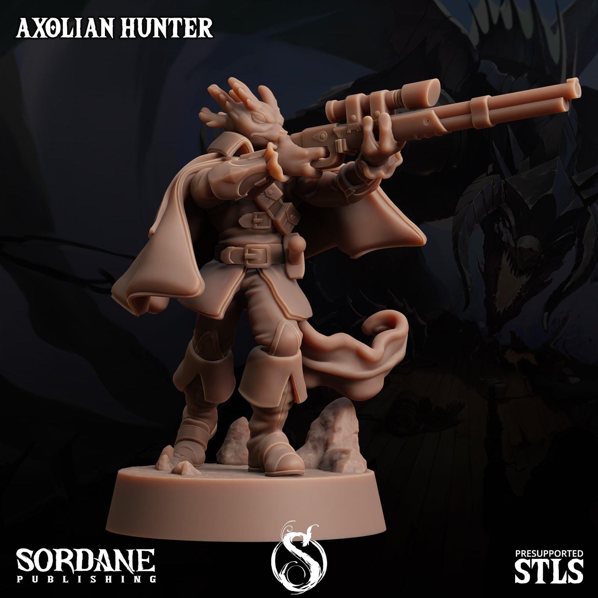 Axolian Hunter, Axolotl Folk Rogue - Sordane Publishing | 28mm and 32mm | Wargaming | DnD | Tabletop Roleplaying
