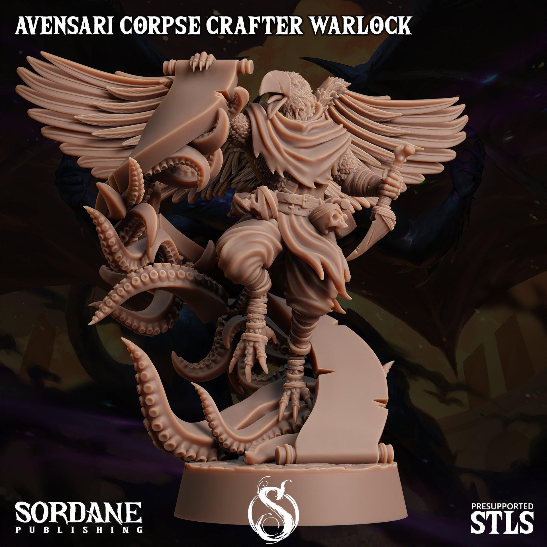 Avensari Corpse Crafter Warlock - Sordane Publishing | 28mm and 32mm | Wargaming | DnD | Tabletop Roleplaying