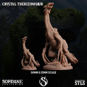 Crystal Therizinosaur, Elemental Dinosaur - Sordane Publishing | 28mm and 32mm | Wargaming | DnD | Tabletop Roleplaying
