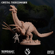 Crystal Therizinosaur, Elemental Dinosaur - Sordane Publishing | 28mm and 32mm | Wargaming | DnD | Tabletop Roleplaying