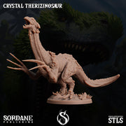 Crystal Therizinosaur, Elemental Dinosaur - Sordane Publishing | 28mm and 32mm | Wargaming | DnD | Tabletop Roleplaying