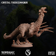 Crystal Therizinosaur, Elemental Dinosaur - Sordane Publishing | 28mm and 32mm | Wargaming | DnD | Tabletop Roleplaying