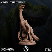 Crystal Therizinosaur, Elemental Dinosaur - Sordane Publishing | 28mm and 32mm | Wargaming | DnD | Tabletop Roleplaying