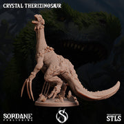 Crystal Therizinosaur, Elemental Dinosaur - Sordane Publishing | 28mm and 32mm | Wargaming | DnD | Tabletop Roleplaying