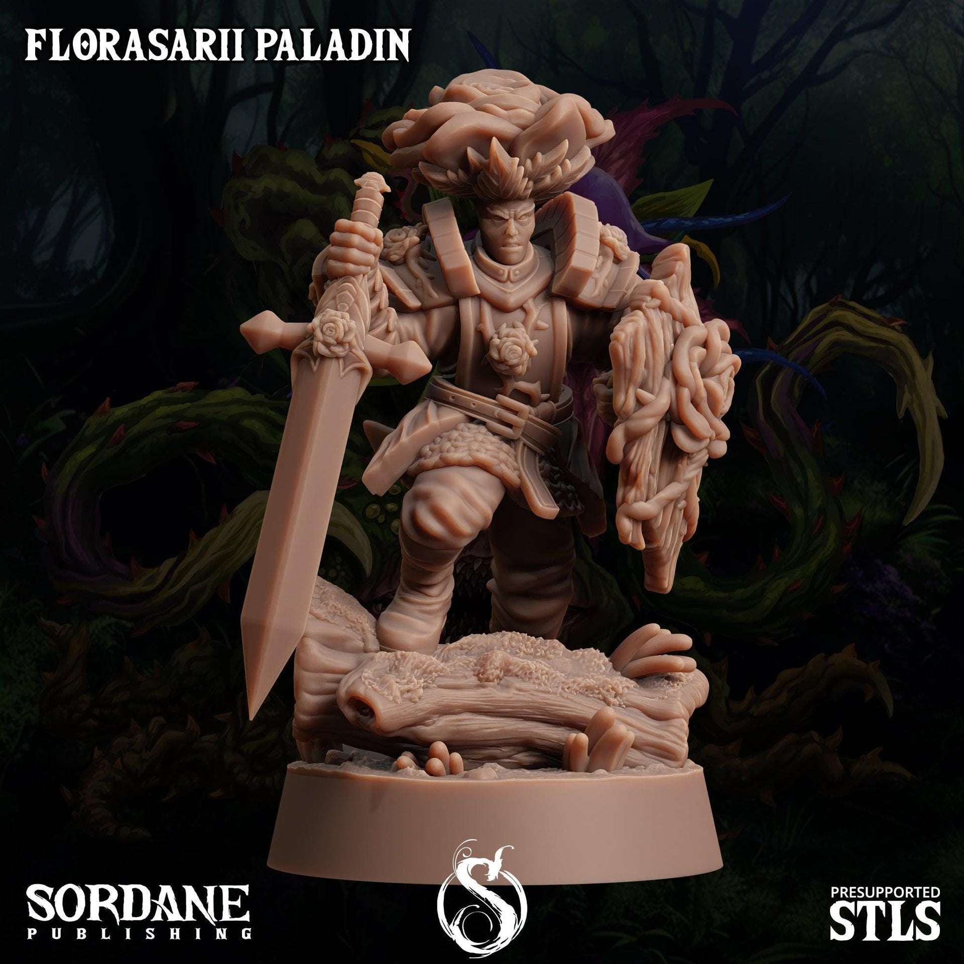 Florasarii Paladin, Flower folk Knight - Sordane Publishing | 28mm and 32mm | Wargaming | DnD | Tabletop Roleplaying