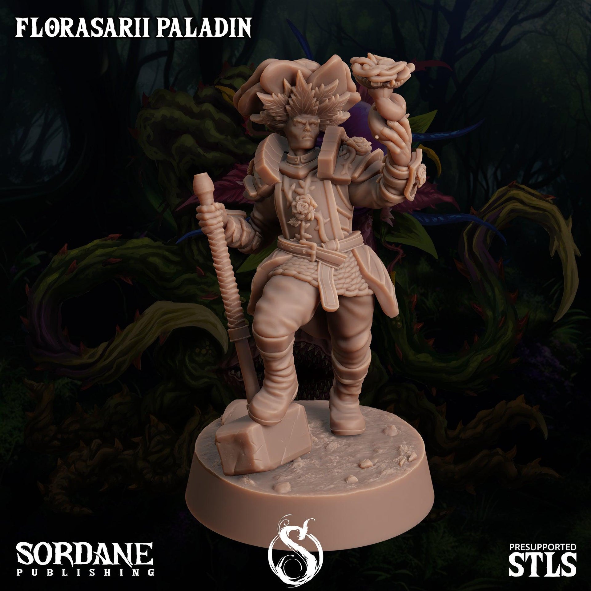 Florasarii Paladin, Flower folk Knight - Sordane Publishing | 28mm and 32mm | Wargaming | DnD | Tabletop Roleplaying