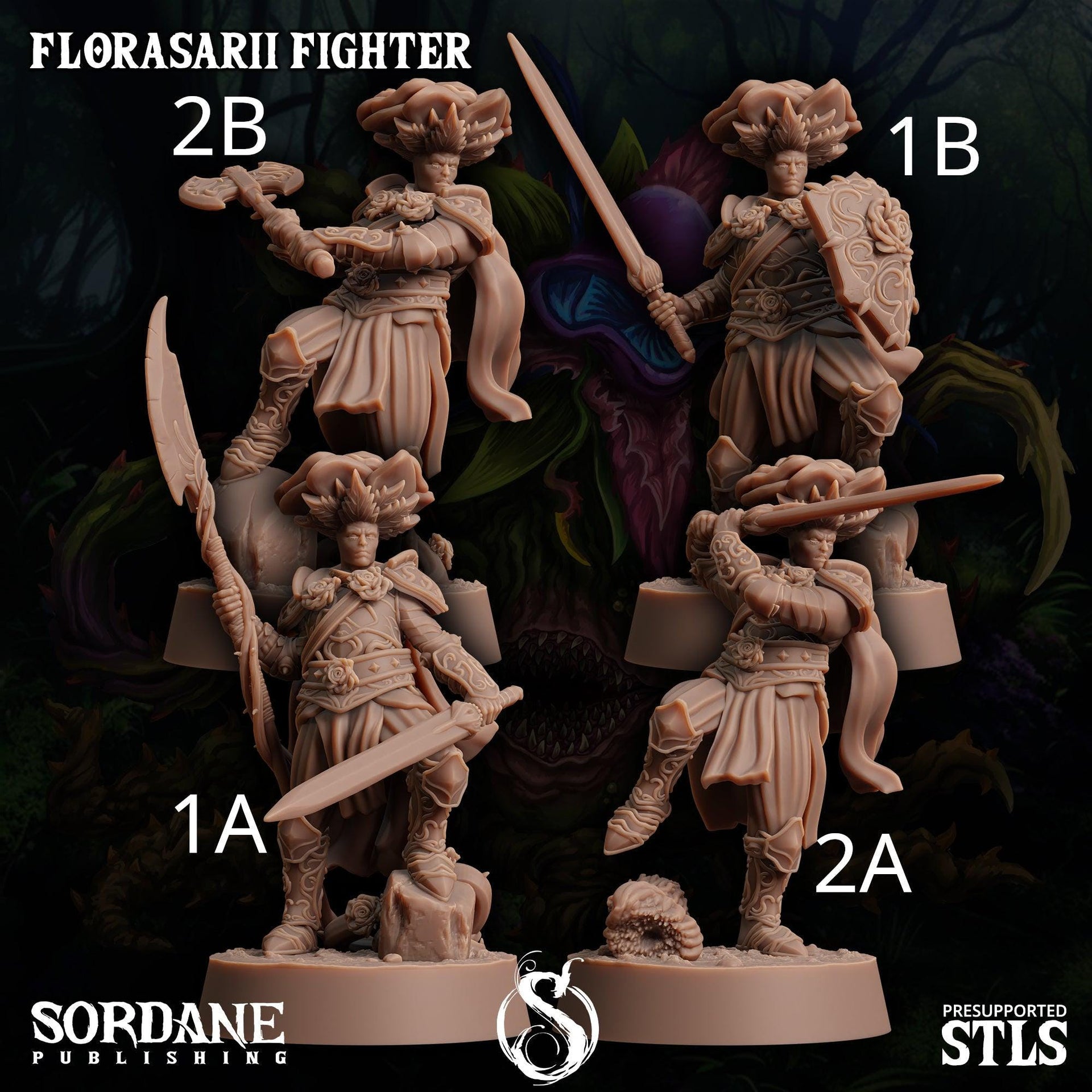 Florasarii Fighter, Flower folk Warrior- Sordane Publishing | 28mm and 32mm | Wargaming | DnD | Tabletop Roleplaying