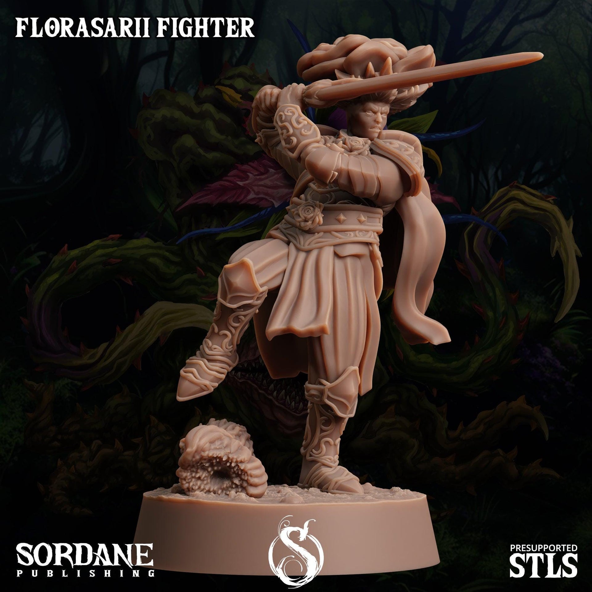 Florasarii Fighter, Flower folk Warrior- Sordane Publishing | 28mm and 32mm | Wargaming | DnD | Tabletop Roleplaying