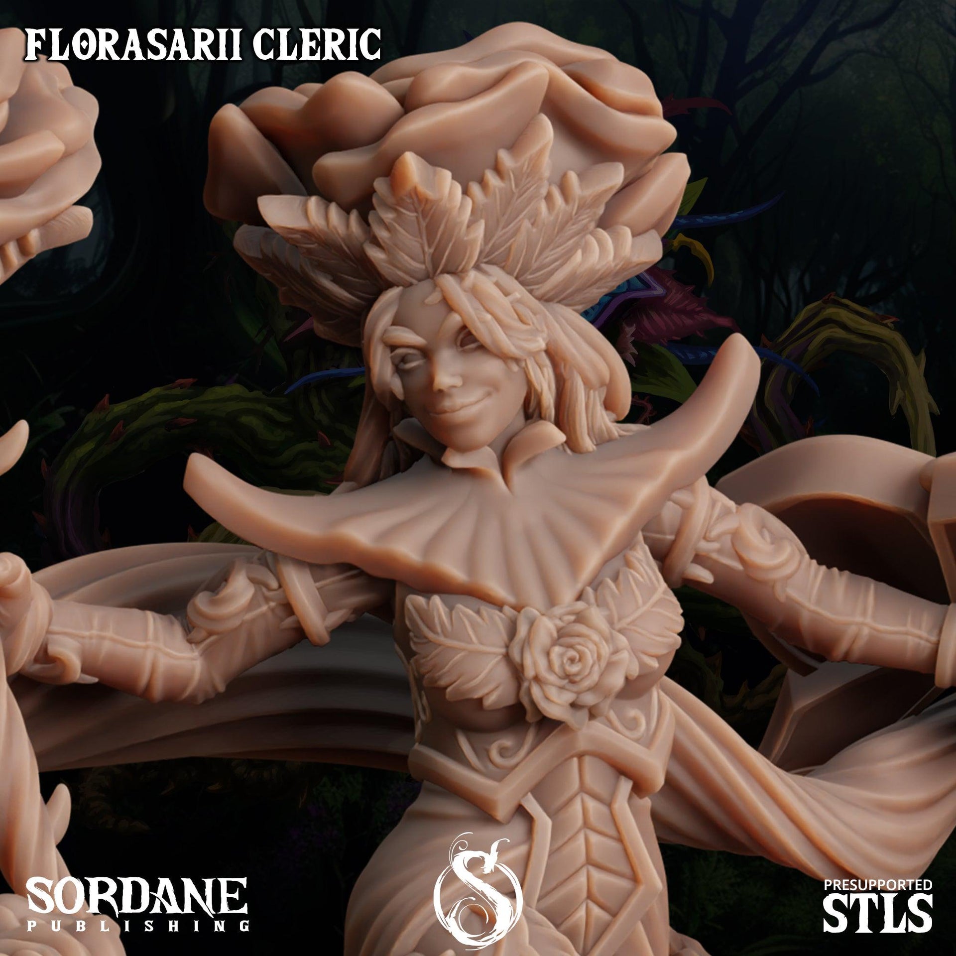 Florasarii Cleric, Flower folk Healer - Sordane Publishing | 28mm and 32mm | Wargaming | DnD | Tabletop Roleplaying