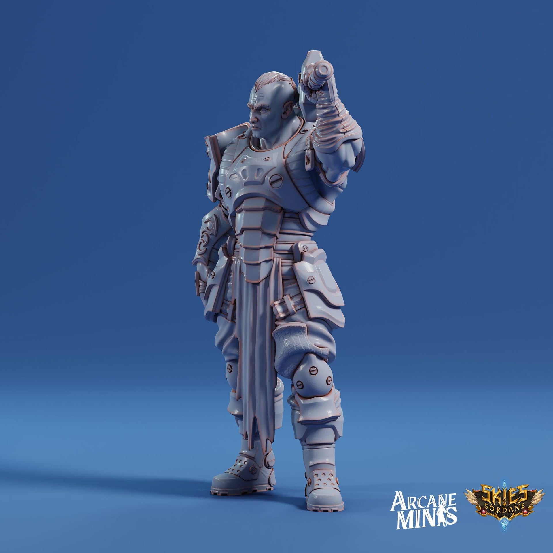 Earth Elemdar Fighter - Sordane Publishing | 28mm and 32mm | Wargaming | DnD | Tabletop Roleplaying