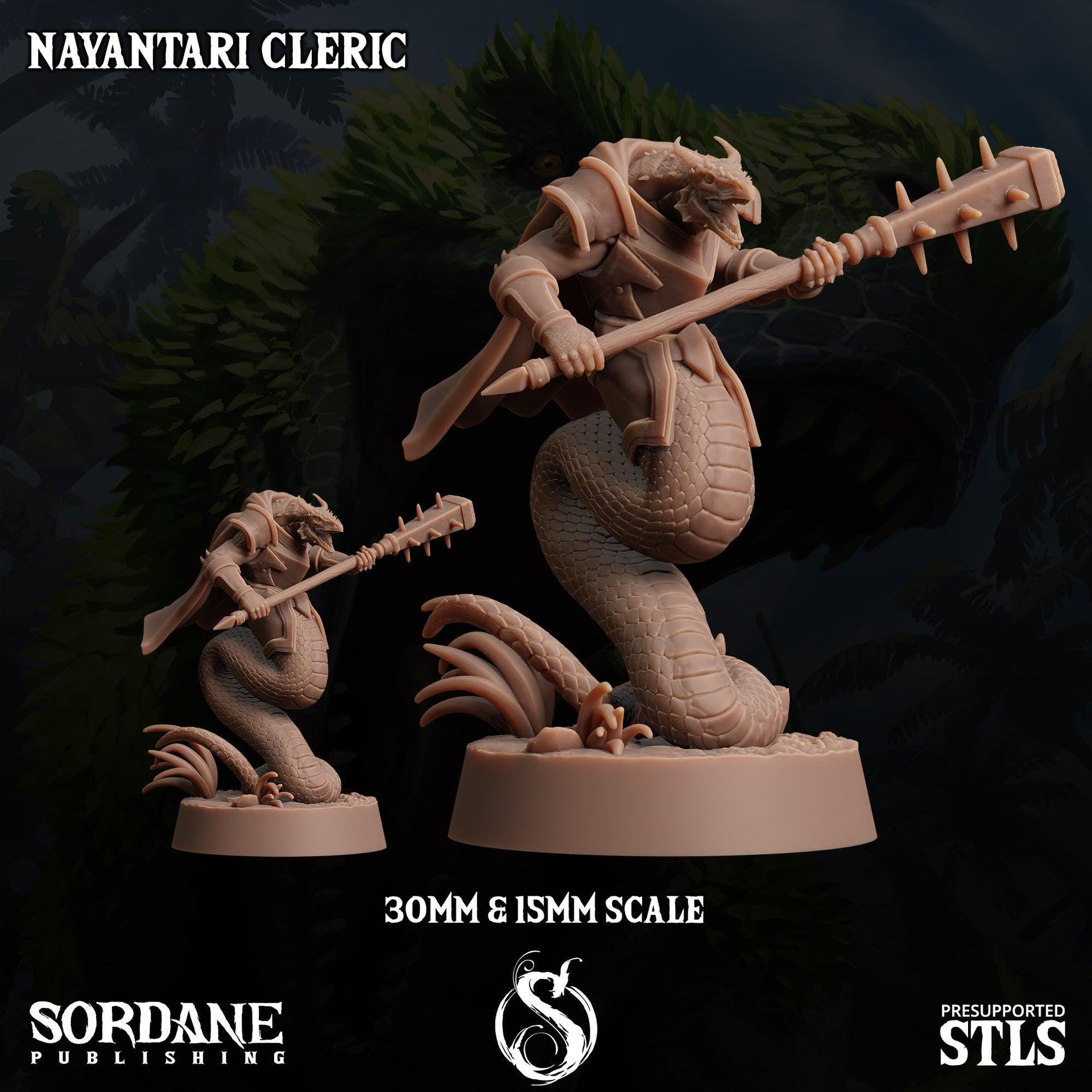 Nayantari Cleric, Snakefolk Paladin - Sordane Publishing | 28mm and 32mm | Wargaming | DnD | Tabletop Roleplaying