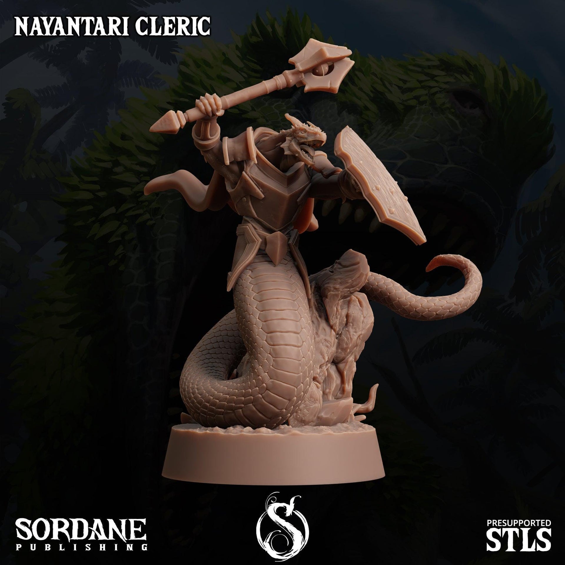 Nayantari Cleric, Snakefolk Paladin - Sordane Publishing | 28mm and 32mm | Wargaming | DnD | Tabletop Roleplaying