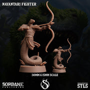 Nayantari Fighter, Snakefolk Fighter - Sordane Publishing | 28mm and 32mm | Wargaming | DnD | Tabletop Roleplaying