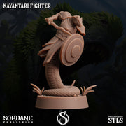Nayantari Fighter, Snakefolk Fighter - Sordane Publishing | 28mm and 32mm | Wargaming | DnD | Tabletop Roleplaying