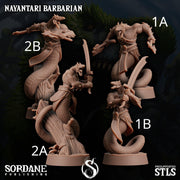 Nayantari Barbarian, Snakefolk Fighter - Sordane Publishing | 28mm and 32mm | Wargaming | DnD | Tabletop Roleplaying