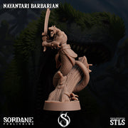 Nayantari Barbarian, Snakefolk Fighter - Sordane Publishing | 28mm and 32mm | Wargaming | DnD | Tabletop Roleplaying