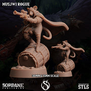 Musjwi Rogue, Mousefolk Sniper - Sordane Publishing | 28mm and 32mm | Wargaming | DnD | Tabletop Roleplaying