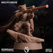 Musjwi Rogue, Mousefolk Sniper - Sordane Publishing | 28mm and 32mm | Wargaming | DnD | Tabletop Roleplaying