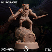Musjwi Rogue, Mousefolk Sniper - Sordane Publishing | 28mm and 32mm | Wargaming | DnD | Tabletop Roleplaying