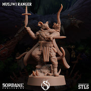 Musjwi Ranger, Mousefolk Bandit- Sordane Publishing | 28mm and 32mm | Wargaming | DnD | Tabletop Roleplaying