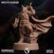 Musjwi Ranger, Mousefolk Bandit- Sordane Publishing | 28mm and 32mm | Wargaming | DnD | Tabletop Roleplaying