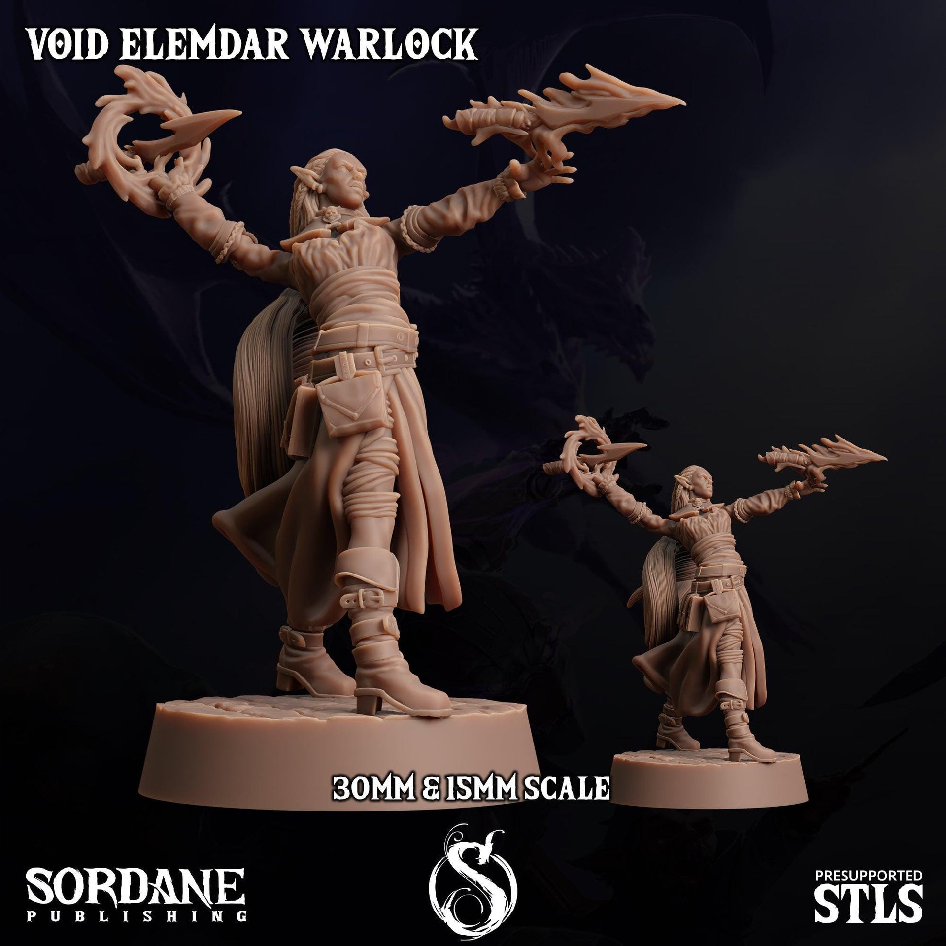 Void Elemdar Warlock - Sordane Publishing | 28mm and 32mm | Wargaming | DnD | Tabletop Roleplaying