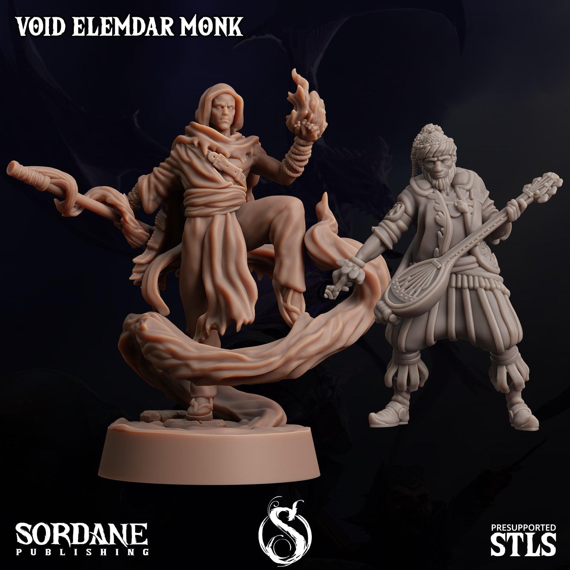 Void Elemdar Monk - Sordane Publishing | 28mm and 32mm | Wargaming | DnD | Tabletop Roleplaying