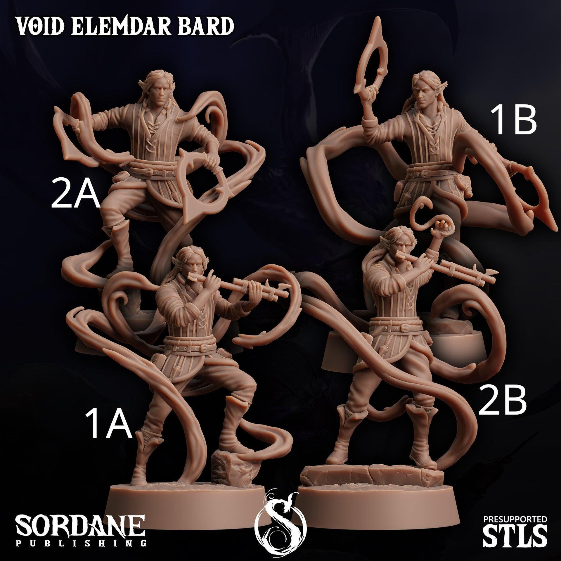 Void Elemdar Bard- Sordane Publishing | 28mm and 32mm | Wargaming | DnD | Tabletop Roleplaying