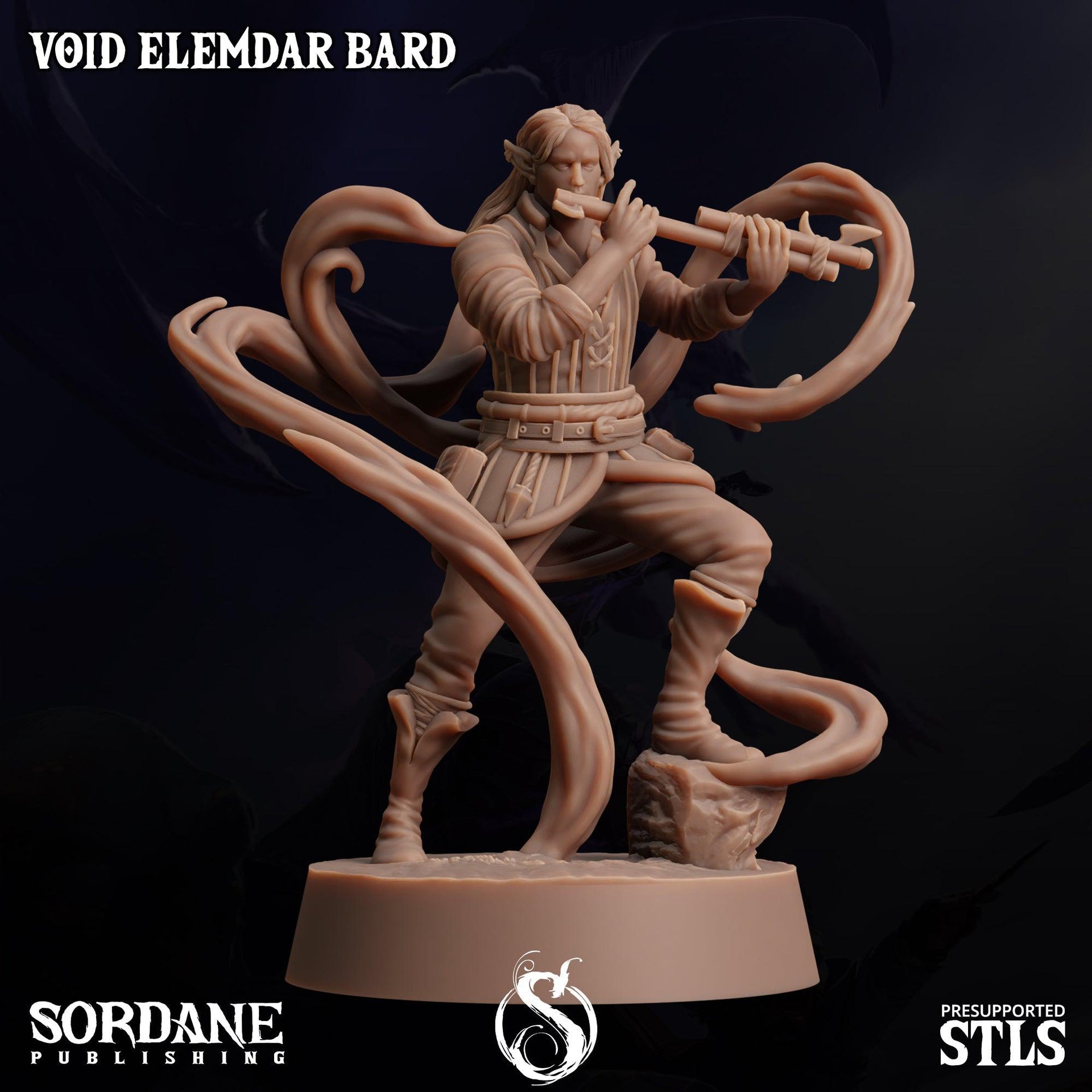 Void Elemdar Bard- Sordane Publishing | 28mm and 32mm | Wargaming | DnD | Tabletop Roleplaying