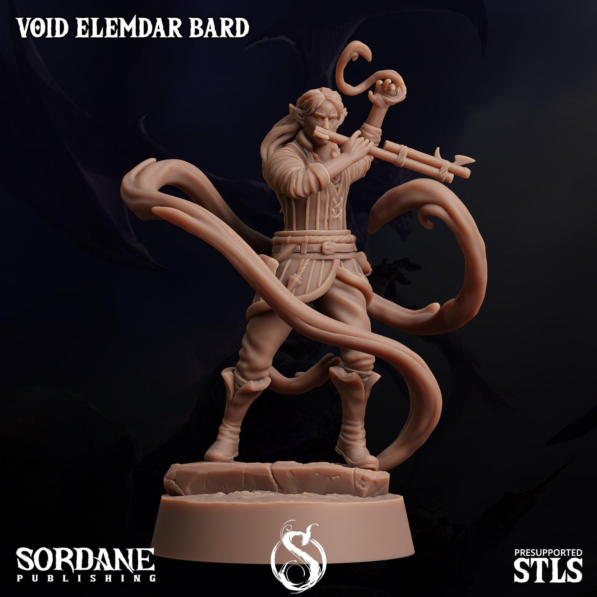 Void Elemdar Bard- Sordane Publishing | 28mm and 32mm | Wargaming | DnD | Tabletop Roleplaying