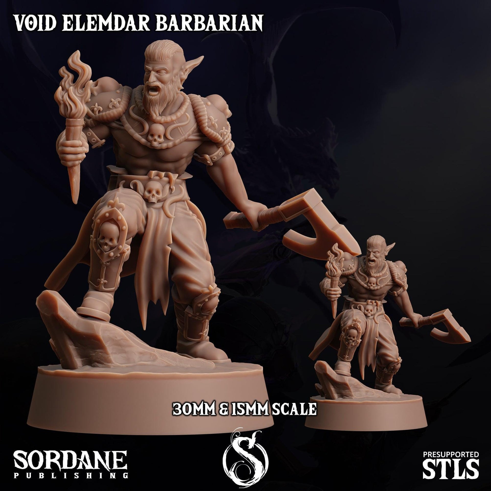 Void Elemdar Barbarian - Sordane Publishing | 28mm and 32mm | Wargaming | DnD | Tabletop Roleplaying