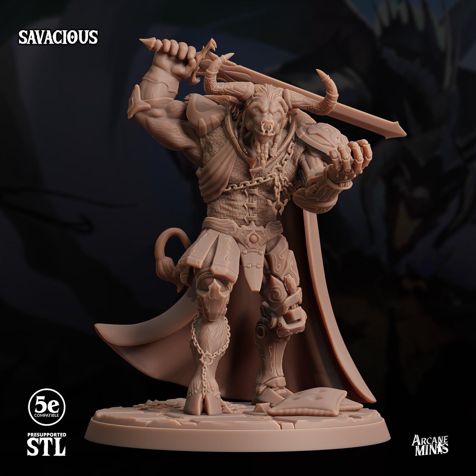 Savacious, Taurian Crime Boss - Sordane Publishing | 28mm and 32mm | Wargaming | DnD | Tabletop Roleplaying