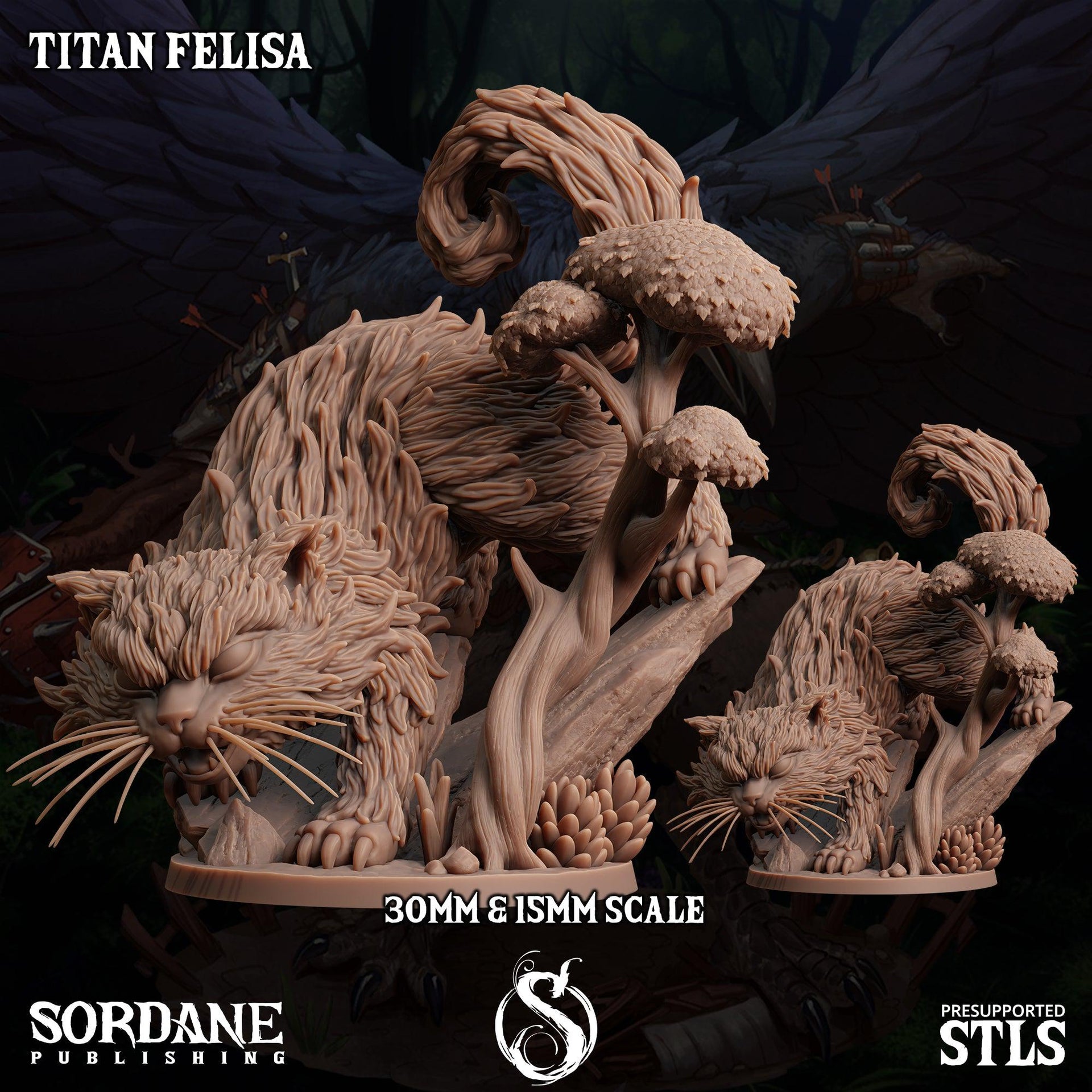 Titan Felisa, Giant Cat Monster - Sordane Publishing | 28mm and 32mm | Wargaming | DnD | Tabletop Roleplaying