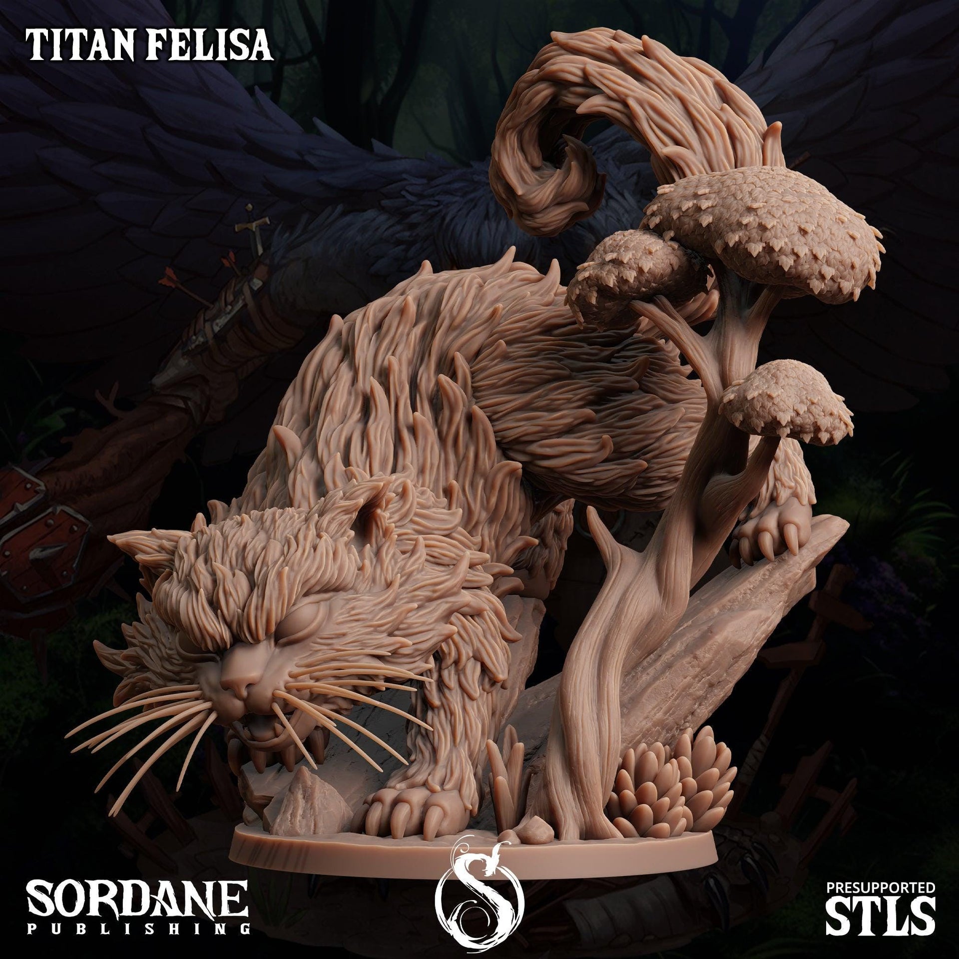 Titan Felisa, Giant Cat Monster - Sordane Publishing | 28mm and 32mm | Wargaming | DnD | Tabletop Roleplaying