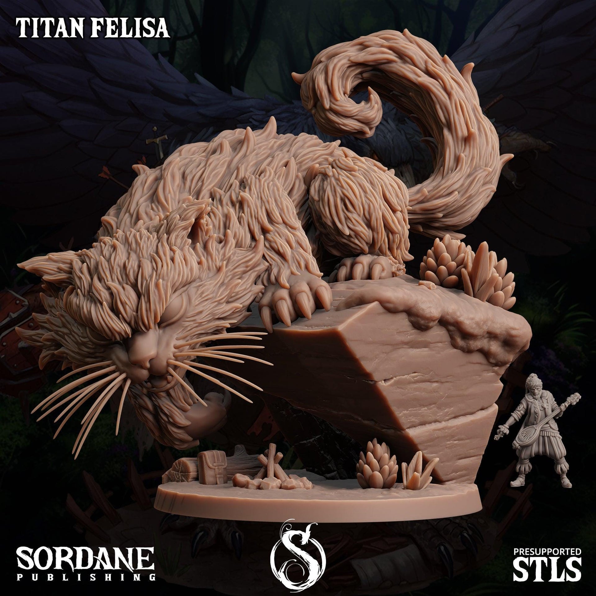 Titan Felisa, Giant Cat Monster - Sordane Publishing | 28mm and 32mm | Wargaming | DnD | Tabletop Roleplaying