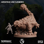 Armatrah Ankylosaurus, Stone Dinosaur- Sordane Publishing | 28mm and 32mm | Wargaming | DnD | Tabletop Roleplaying