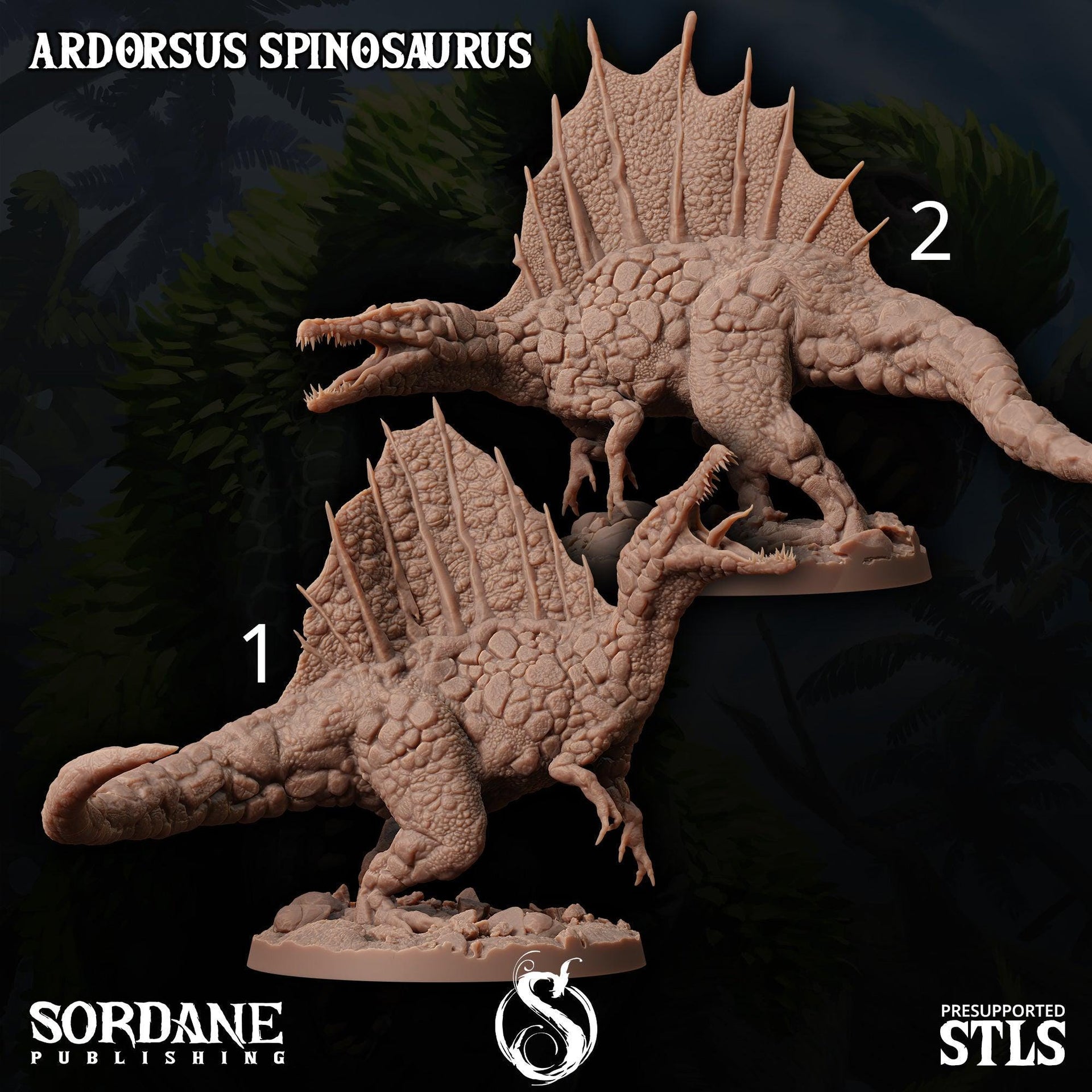 Ardorsus Spinosaurus,Sail Finned Dinosaur- Sordane Publishing | 28mm and 32mm | Wargaming | DnD | Tabletop Roleplaying