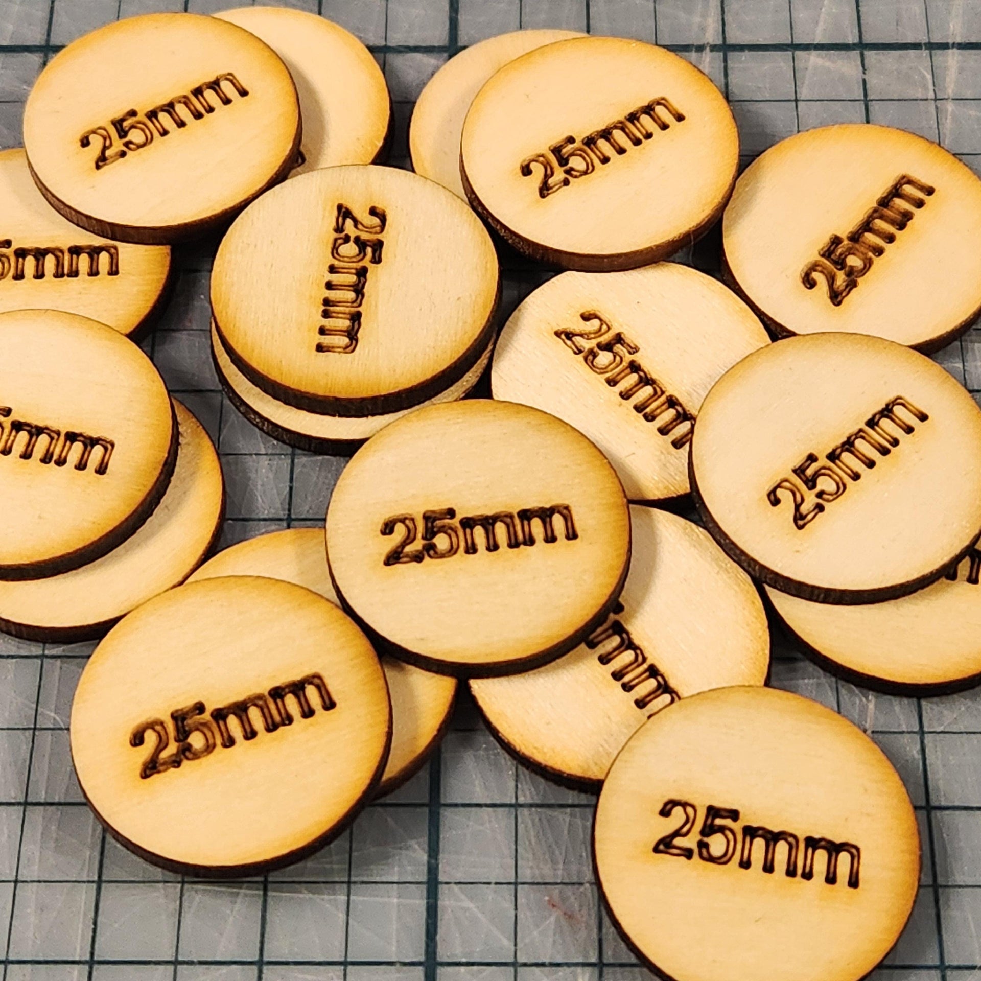 Miniature Bases - 25mm Circle, 3mm thick Plywood | 28mm and 32mm | Wargaming | DnD | Tabletop Roleplaying